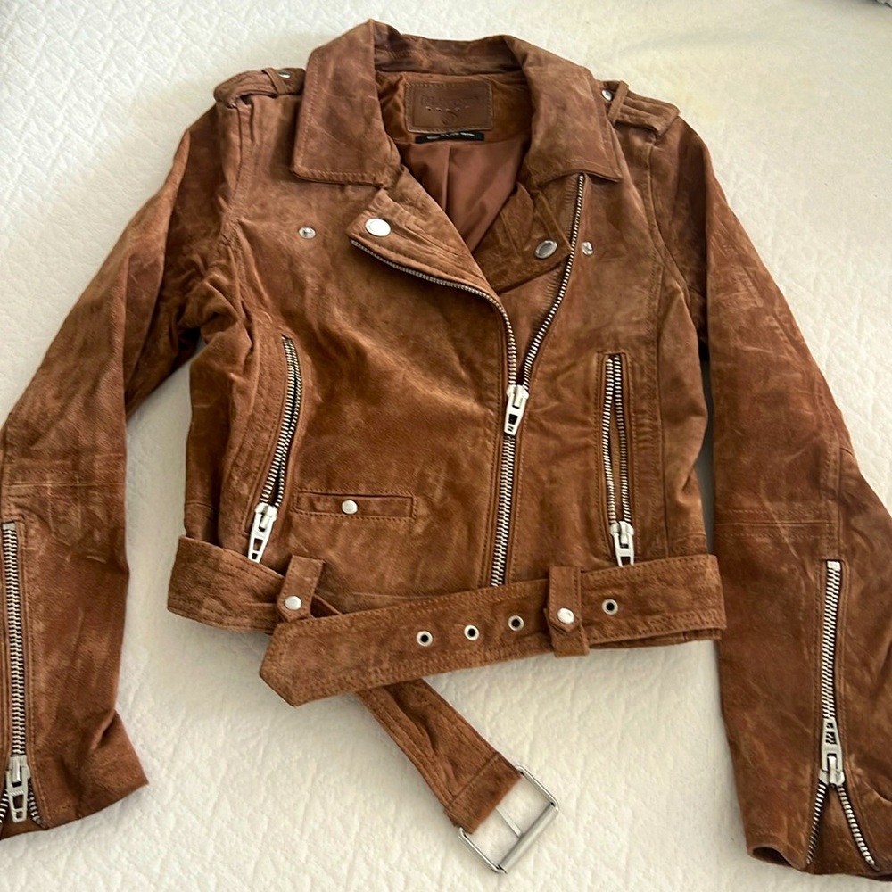 BLANK NYC | genuine suede leather moto jacket